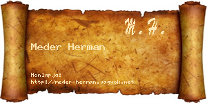 Meder Herman névjegykártya